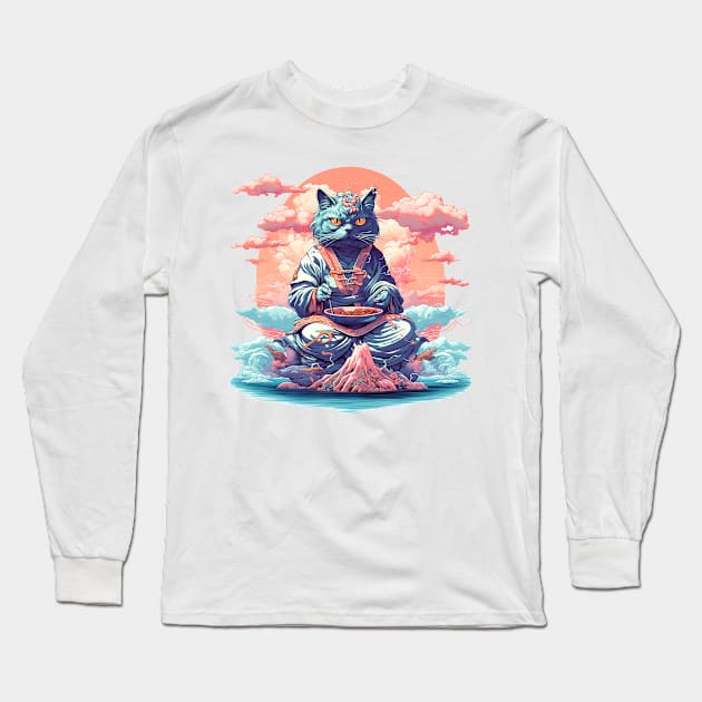 Zen Cat Long Sleeve T-Shirt by Pawsitivity Park